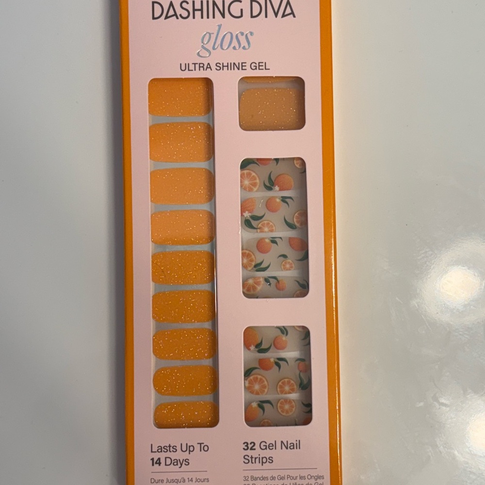 Dashing Diva Gloss Ultra Shine Gel Nail Strips - Orange